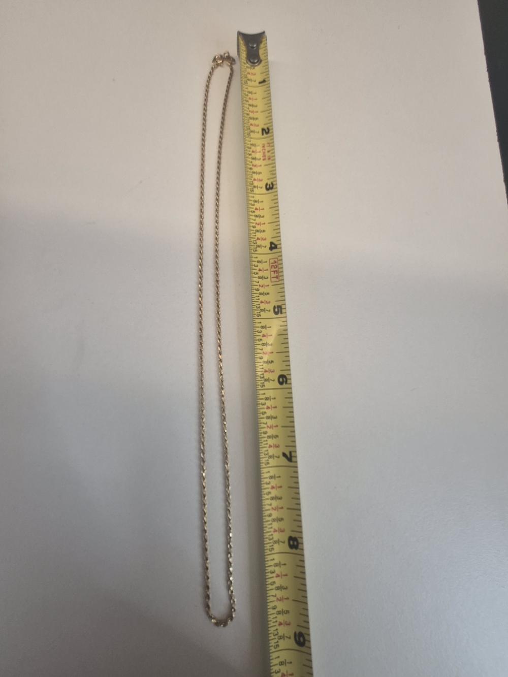Classic Gold-Tone Rope Chain Necklace - Women's Jewelry 18" Stamped ITALY 925